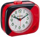 Amazon Brand - Solimo Table Alarm Clock | 4-Step Volume with Lighting and Night Glow | Black and Red...
