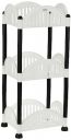 Amazon Brand - Solimo Three-Tier Multipurpose Plastic Rack for Kitchen, Living Room, Bathroom (Convex, Black and White)...
