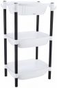 Amazon Brand - Solimo Three-Tier Multipurpose Plastic Rack for Kitchen, Living Room, Bathroom (XL, Black and White)...