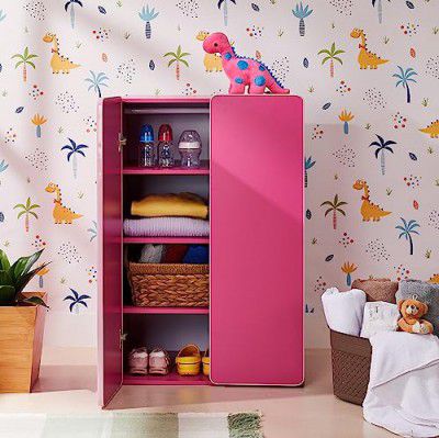 [Extra Rs 1811 Off] Amazon Brand - Solimo Toyon Engineered Wood Multipurpose Cupboard for Kids (Matte Finish, Pink)