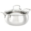 Amazon Brand - Solimo Triply Handi 20 cm with Glass Lid | Stainless Steel | Uncoated | 3 Liter | Silver...
