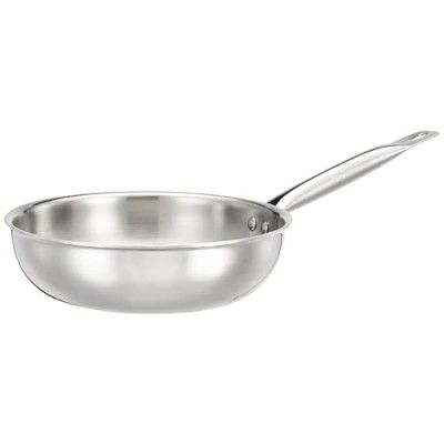 Amazon Brand - Solimo Triply Stainless Steel Frying Pan (Small,22 cm)| Gas Oven and Induction Compatible | Food-grade Stainless Steel 
