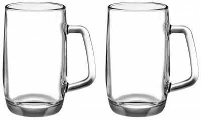 Amazon Brand - Solimo Troilus Glass Beer Mug Set, 470ml, Set of 2