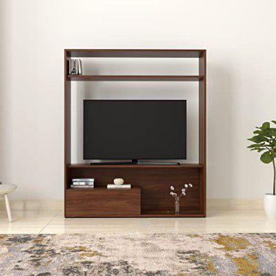 Amazon Brand - Solimo Truro Engineered Wood Entertainment Unit with 1 Drawer and 4 Shelves (Asian Walnut Finish)