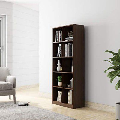 Amazon Brand - Solimo Tucana Engineered Wood Tall Set of 5-Tier Bookcase (Walnut Finish)