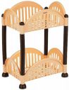 Amazon Brand - Solimo Two-Tier Multipurpose Plastic Rack for Kitchen, Living Room, Bathroom (Convex, Beige and Brown)...