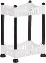 Amazon Brand - Solimo Two-Tier Multipurpose Plastic Rack for Kitchen, Living Room, Bathroom (Concave, Black and White)...
