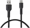 Amazon Brand - Solimo Unbreakable 3A Fast Charging Tough Braided Type C USB Data Cable for Smartphone, 2 Meter (Black)...
