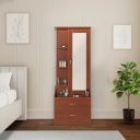 Amazon Brand - Solimo Uno Engineered Wood Dressing Table with Mirror and Storage (Walnut Finish)...