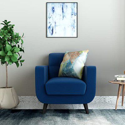 Amazon Brand - Solimo Urris 1 Seater Sofa (Fabric, Royal Blue)