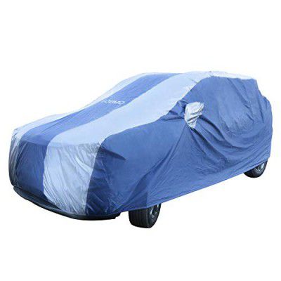 Amazon Brand - Solimo UV Protection & Dust Resistant Car Cover for Kia Seltos (Blue & Silver)