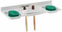 Amazon Brand - Solimo Wall-Mount Premium Acrylic Glass 4-in1 Soap Dish - 418 Milky White, for Multipurpose use in Bathroom and Kitchen - 1 PC...