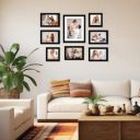 Amazon Brand - Solimo Wall Photo Frames Set of 8 | Plexi Glass | Frame for Home and Office Décor | Mixed Sizes - 5x5, 5x7, 8x10 inches (Black)...