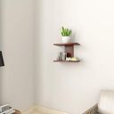 Amazon Brand - Solimo Walsh Engineered Wood Wall Shelf (Wenge, Set of 2 Shelves)...