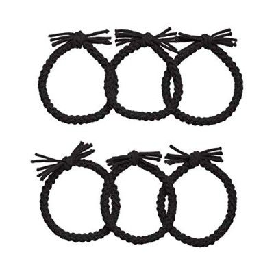 Amazon Brand - Solimo Women's Rubber Bands with Black Bow, Pack of 6