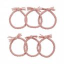 Amazon Brand - Solimo Womens Rubber Bands with Bow, Light Pink, Pack of 6...
