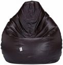 Amazon Brand - Solimo Xl Bean Bag Filled With Beans (Brown)(Faux Leather)...