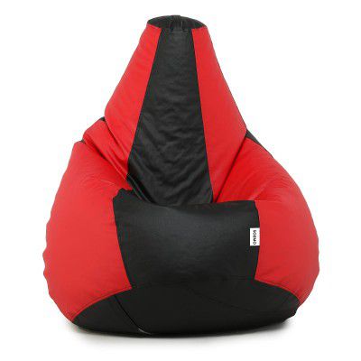Amazon Brand - Solimo XXL Bean Bag Cover Without Beans (Red and Black)