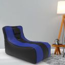 Amazon Brand - Solimo XXXL Bean Lounger Cover - Without Beans- Cover Only (Black Blue)(Faux Leather)...