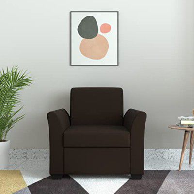 Amazon Brand - Solimo Zakros 1 Seater Sofa (Fabric, Chestnut Brown)