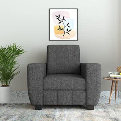 Amazon Brand - Solimo Zates 1 Seater Sofa (Fabric, Grey)