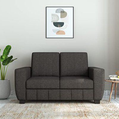 Amazon Brand - Solimo Zates 2 Seater Sofa (Fabric, Brown)