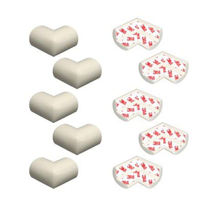 Amazon Brand - Supples Baby Proofing Pre-Taped Corner Guards IS9873 Standards| Pack of 10 (White)