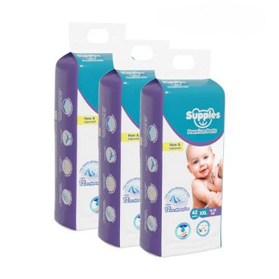 Amazon Brand - Supples Premium Baby Diaper Pants | 84 Baby Diapers | XXL | 15-25 Kg | 42 x 3 Packs