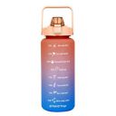 Amazon Brand - Symactive 2 Litre Plastic Water Bottle for Gym | Leak-Resistant | Sipper Top | Time Marker with Motivational Quotes (Orange Blue, 2000 ML)...