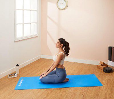 Amazon Brand - Symactive 4mm Anti-Skid yoga Mat with Carrying Strap for Gym & Outdoor