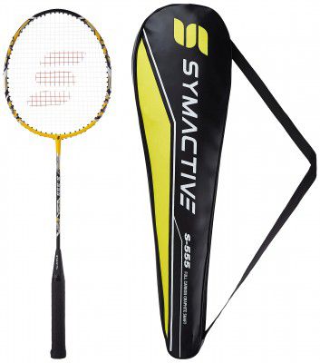 Amazon Brand - Symactive Badminton Kit with 2 Racquets for Semi-Professional Players and Nylon Shuttles S444