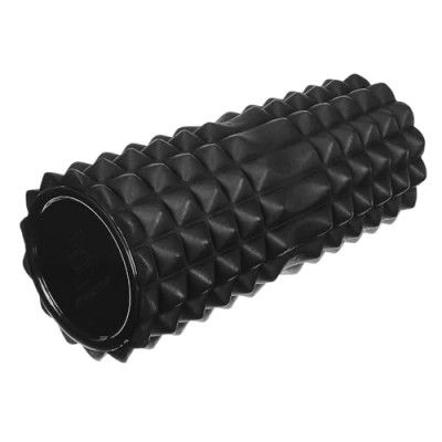 Amazon Brand - Symactive Grid Foam & Deep Tissue Foam Roller For Deep Tissue Massage, Exercise, Fitness, Back Pain, and Physiotherapy, (Black, 12'' x 5'', 33 cm)