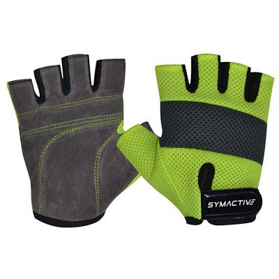 Amazon Brand - Symactive Gym Training Gloves, Set of 2, Small, Ace, Green