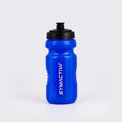 Amazon Brand - Symactive Leakproof Unbreakable Squeezable Sports Sipper Water Bottle with Push/Pull Cap (Blue, 500 ml)