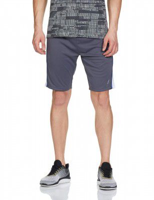 Amazon Brand - Symactive Men Shorts Regular Polyester (SYSP-07_Grey_Large)