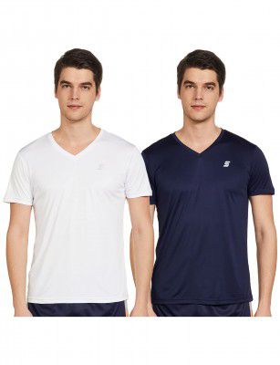 Amazon Brand - Symactive Men's Regular T-Shirt (AW21-SYM-MT-05_White + Navy 2XL)