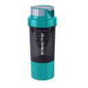 Amazon Brand - Symactive Plastic Shaker Bottle with Carry Loop | With Extra Compartment | Protein Shaker | Leak-Resistant | (500ml, Cyan)...