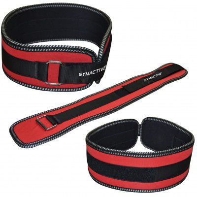 Amazon Brand - Symactive Regular Weightlifting Gym Belt, Red, Medium