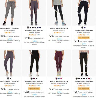 Amazon Brand - Symactive Women's Leggings Upto 90% Off | Starts ₹180