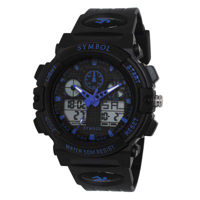 Amazon Brand - Symbol Analog-Digital Men's Watch (Dial Colored Strap)