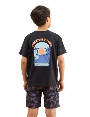 Amazon Brand - Symbol Boys 100% Cotton Oversized Graphic Printed Half Sleeves T-Shirt