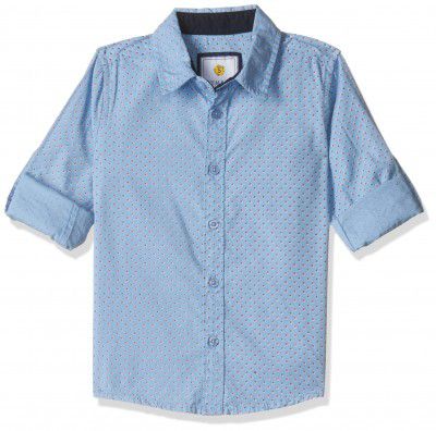 Amazon Brand - Symbol Boy's Printed Regular Fit Shirt