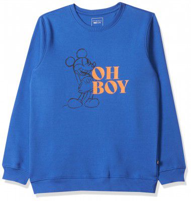 Amazon Brand - Symbol Boys Regular Fit Printed Round Neck Full Sleeves Sweatshirt - 100% 