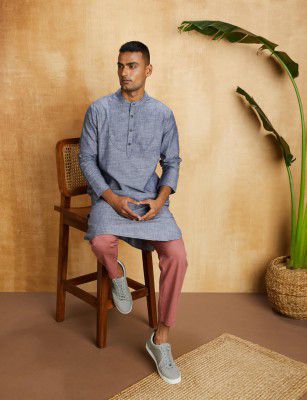 Amazon Brand - Symbol Cotton Solid Regular Men's Kurtas