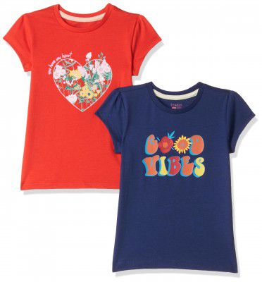 Amazon Brand - Symbol Girl's Cotton Regular Fit T-Shirt