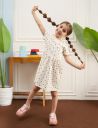 Amazon Brand - Symbol Girls Fit and Flare Printed 100% Cotton Knit Dress...