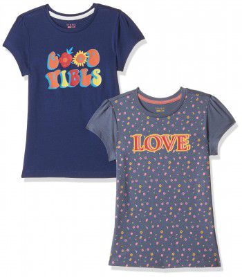 Amazon Brand - Symbol Girls T-Shirt | Age 2-7 Years (Pack of 2 and 3)