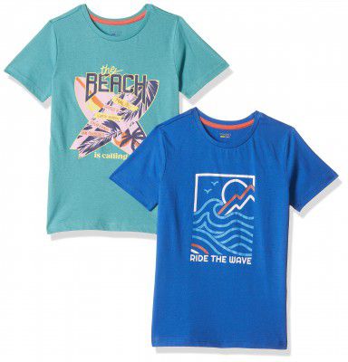 Amazon Brand - Symbol Graphic Regular Fit Boys 100% Cotton Printed Half Sleeves T-Shirt | Age 2-16 Years