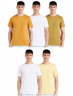 Amazon Brand - Symbol Men Regular Round Neck T-Shirt (Pack of 5)