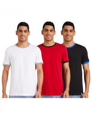 Amazon Brand - Symbol Men Solid Cotton T Shirt | Plain | Combo Pack of 3 (Available in Plus Size)